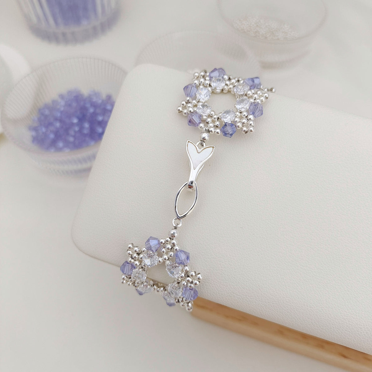 sparkling zircon crystal beaded bracelet design