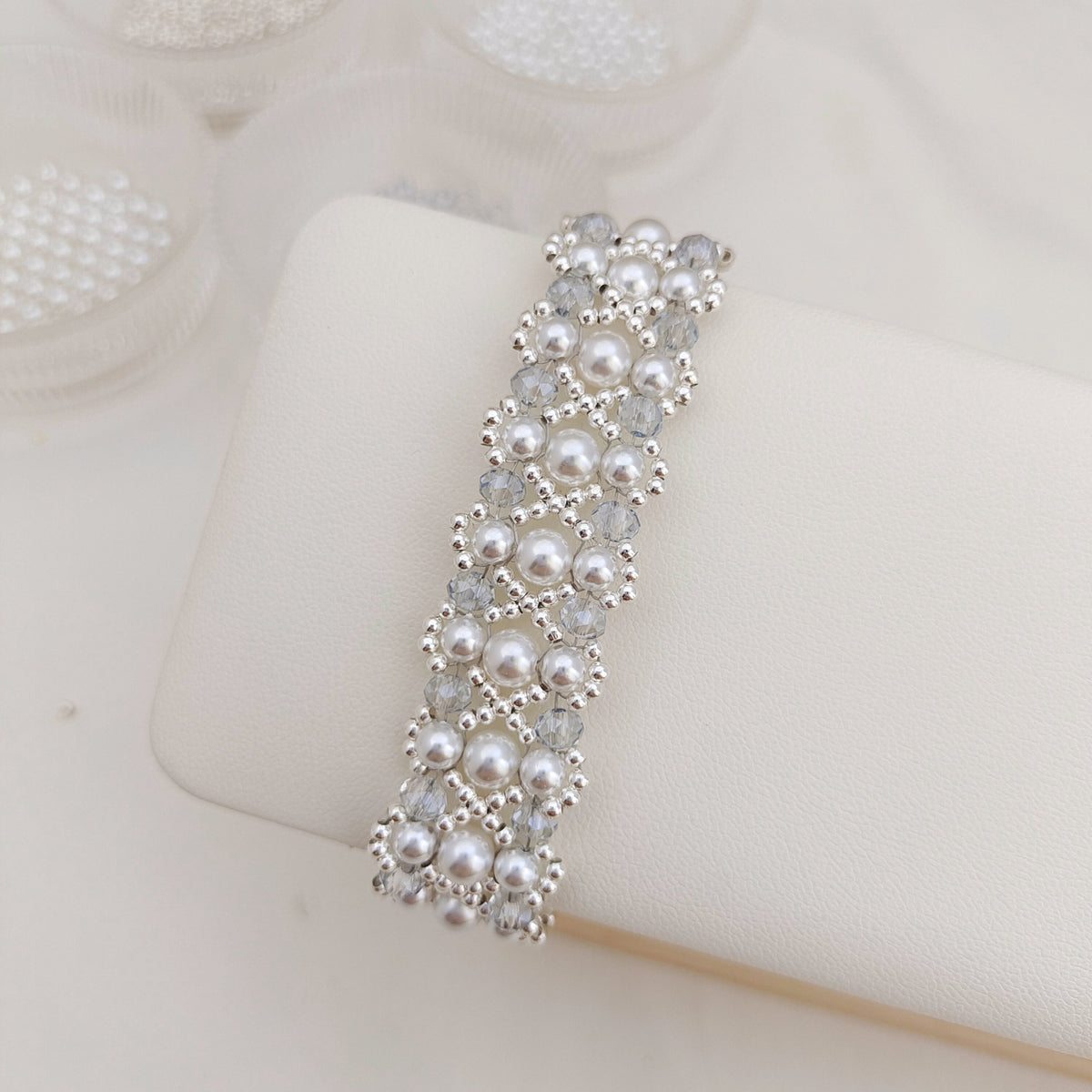 diy pearl diamond accent bracelet making kit