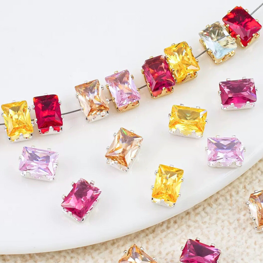 baguette zirconia crystals with precision claw settings